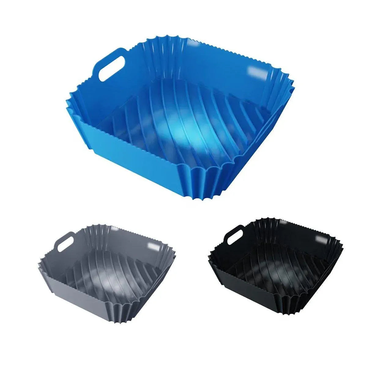 Air Fryer Silicone Pot Basket Liner Non Stick Reusable Baking Tray Accessories - Grey V528-COMAL-GREY-829926