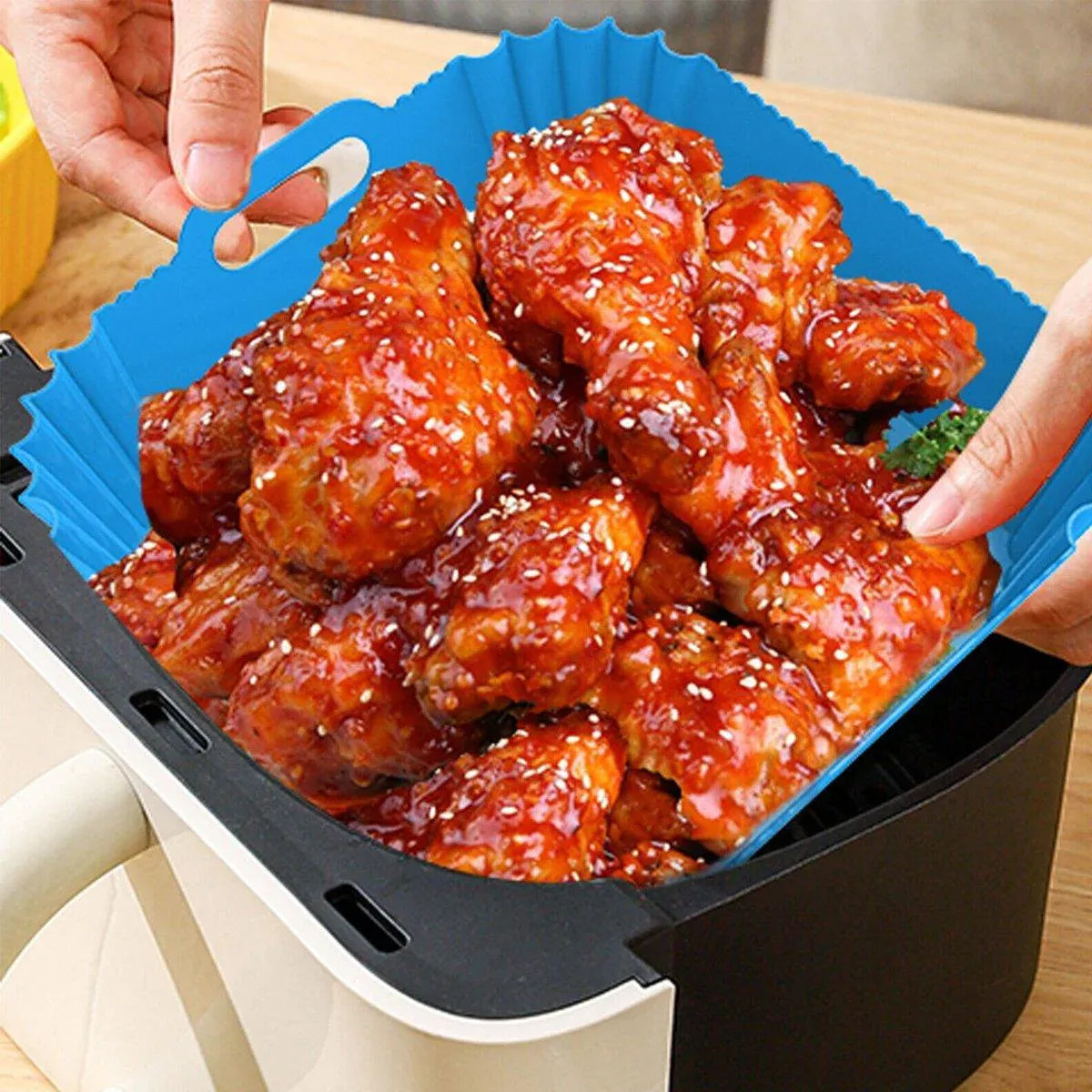 Air Fryer Silicone Pot Basket Liner Non Stick Reusable Baking Tray Accessories - Grey V528-COMAL-GREY-829926