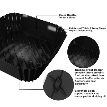 Air Fryer Silicone Pot Basket Liner Non Stick Reusable Baking Tray Accessories - Grey V528-COMAL-GREY-829926