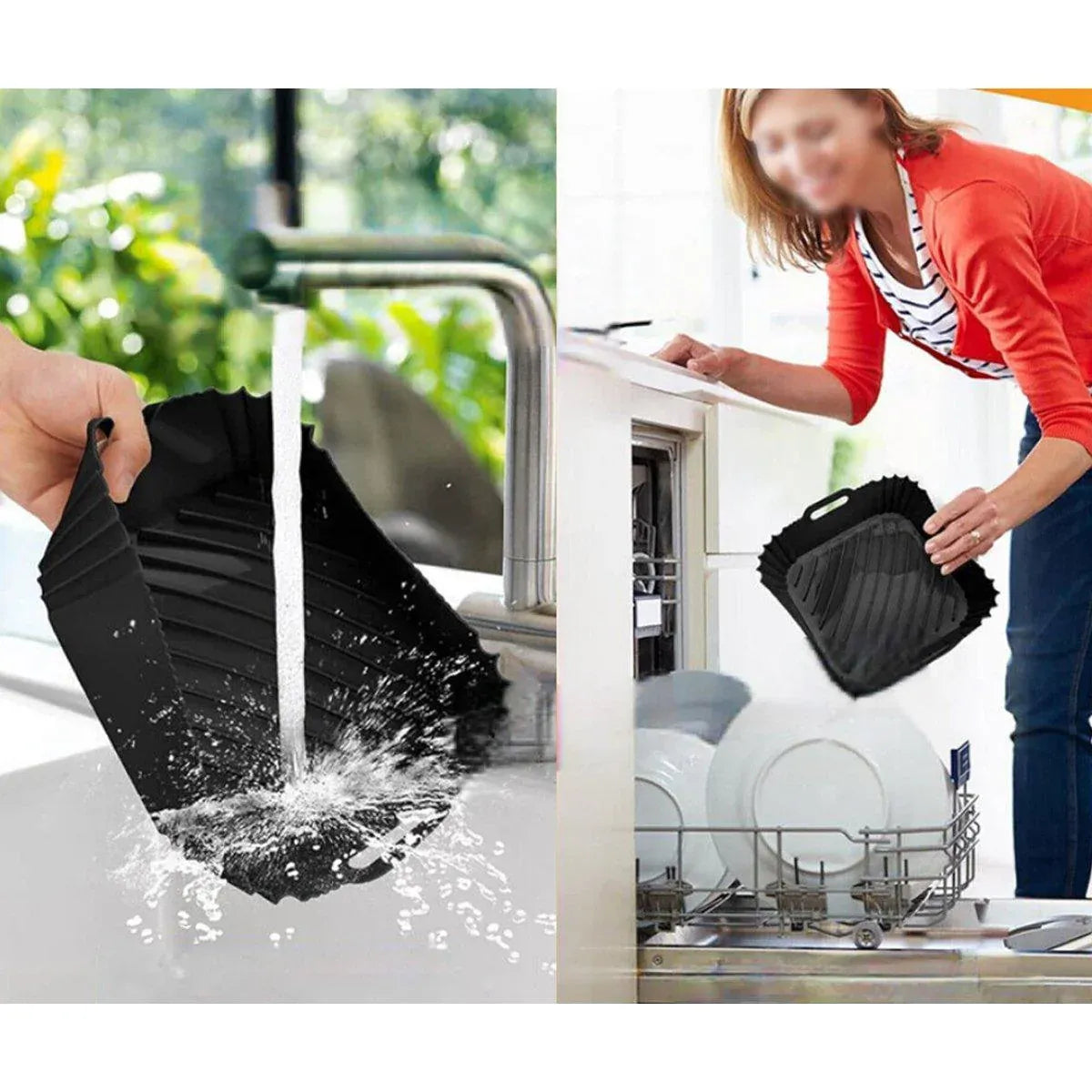 Air Fryer Silicone Pot Basket Liner Non Stick Reusable Baking Tray Accessories - Grey V528-COMAL-GREY-829926
