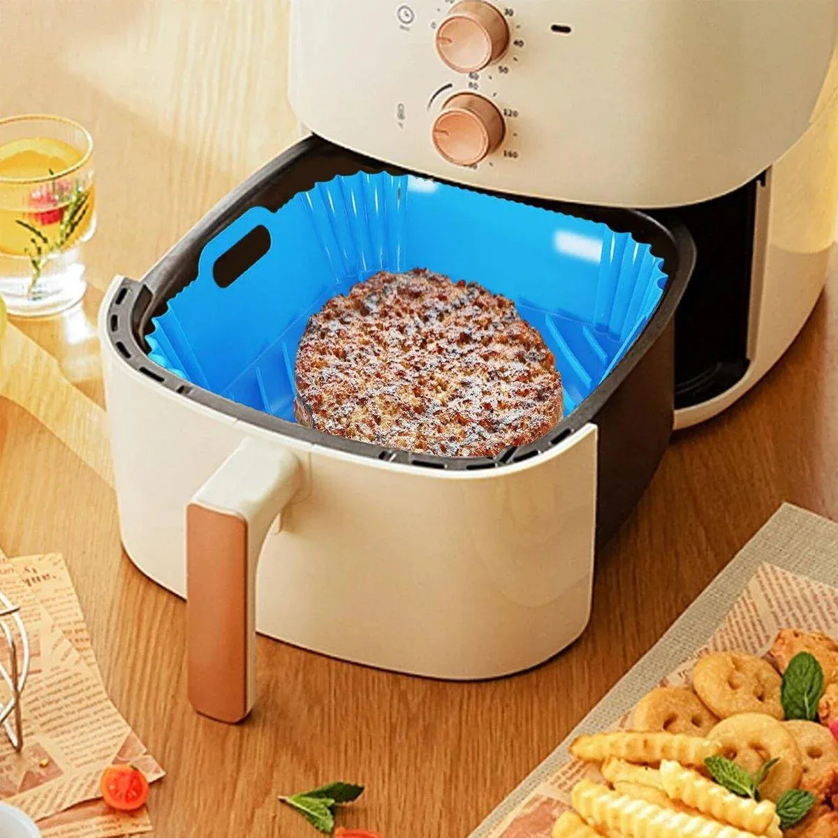 Air Fryer Silicone Pot Basket Liner Non Stick Reusable Baking Tray Accessories - Grey V528-COMAL-GREY-829926