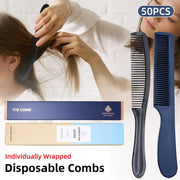 50PCS Individually Wrapped Combs for Hotel Guesthouse and Restaurant Bathroom - Black V528-COMB-50PCS-223344