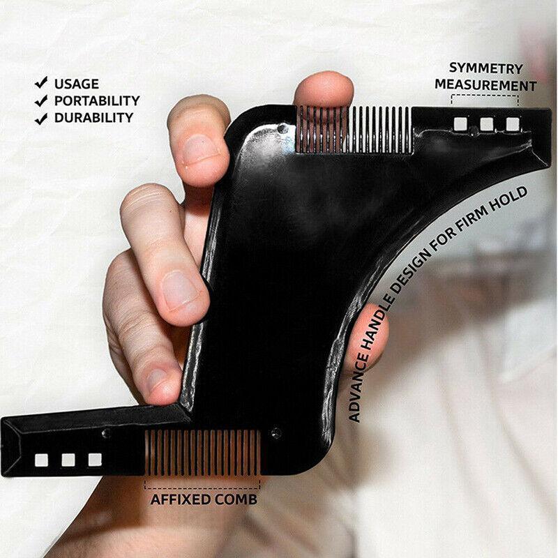 Beard Shaping Styling Template Comb Tool for Trimming Jawline Mustache Sideburns V528-COMB-BLACK-454621