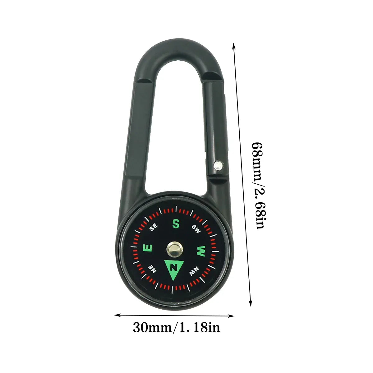 Compass Double Sided Portable Hiking Climbing Guide with Buckle Outdoor V528-COMPASS-DC27T2-BLACK-749158