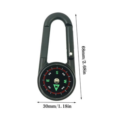 Compass Double Sided Portable Hiking Climbing Guide with Buckle Outdoor V528-COMPASS-DC27T2-BLACK-749158