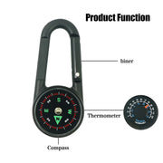 Compass Double Sided Portable Hiking Climbing Guide with Buckle Outdoor V528-COMPASS-DC27T2-BLACK-749158