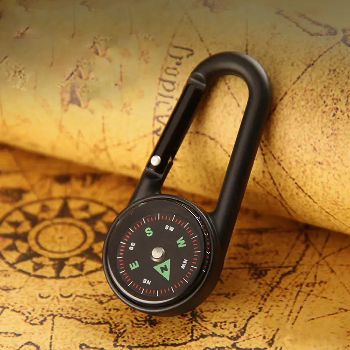 Compass Double Sided Portable Hiking Climbing Guide with Buckle Outdoor V528-COMPASS-DC27T2-BLACK-749158