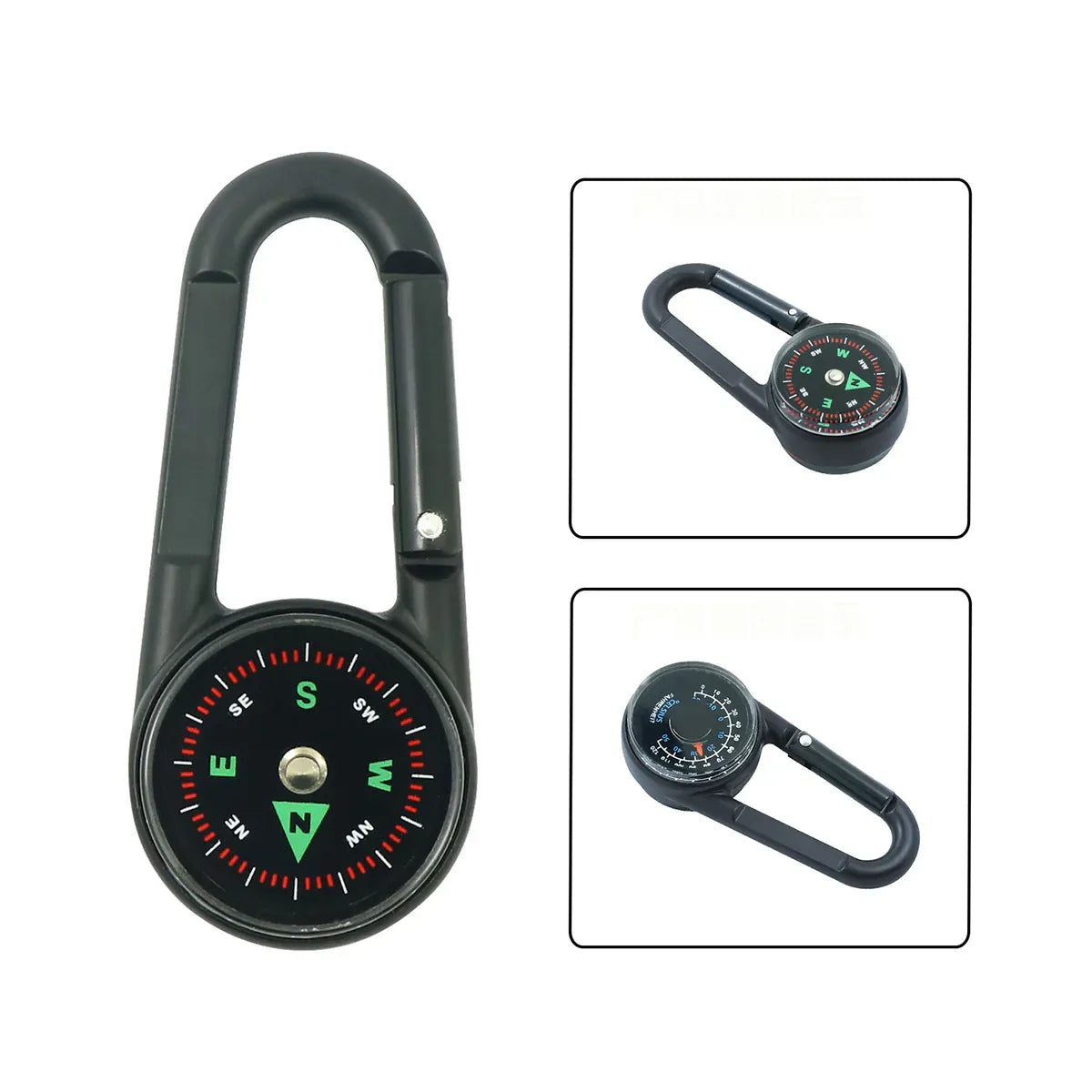 Compass Double Sided Portable Hiking Climbing Guide with Buckle Outdoor V528-COMPASS-DC27T2-BLACK-749158