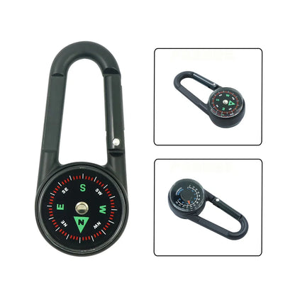 Compass Double Sided Portable Hiking Climbing Guide with Buckle Outdoor V528-COMPASS-DC27T2-BLACK-749158