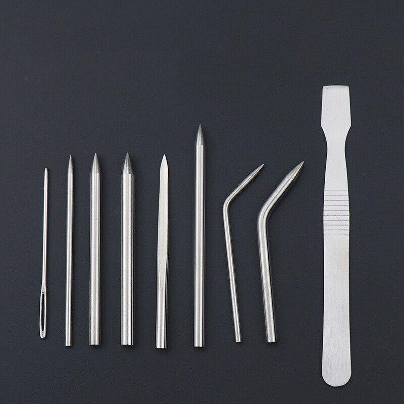 6/9 Pcs Stainless Steel Paracord Bracelet Fid Lacing Stitching Needles Tool Set - 6PCS V528-COMPILATIONNEEDLE-6PCS-46729