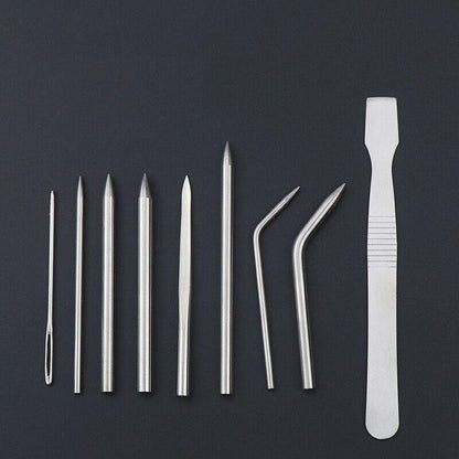 6/9 Pcs Stainless Steel Paracord Bracelet Fid Lacing Stitching Needles Tool Set - 6PCS V528-COMPILATIONNEEDLE-6PCS-46729