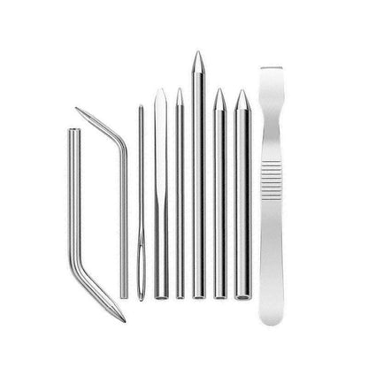 6/9 Pcs Stainless Steel Paracord Bracelet Fid Lacing Stitching Needles Tool Set - 9PCS V528-COMPILATIONNEEDLE-9PCS-41545