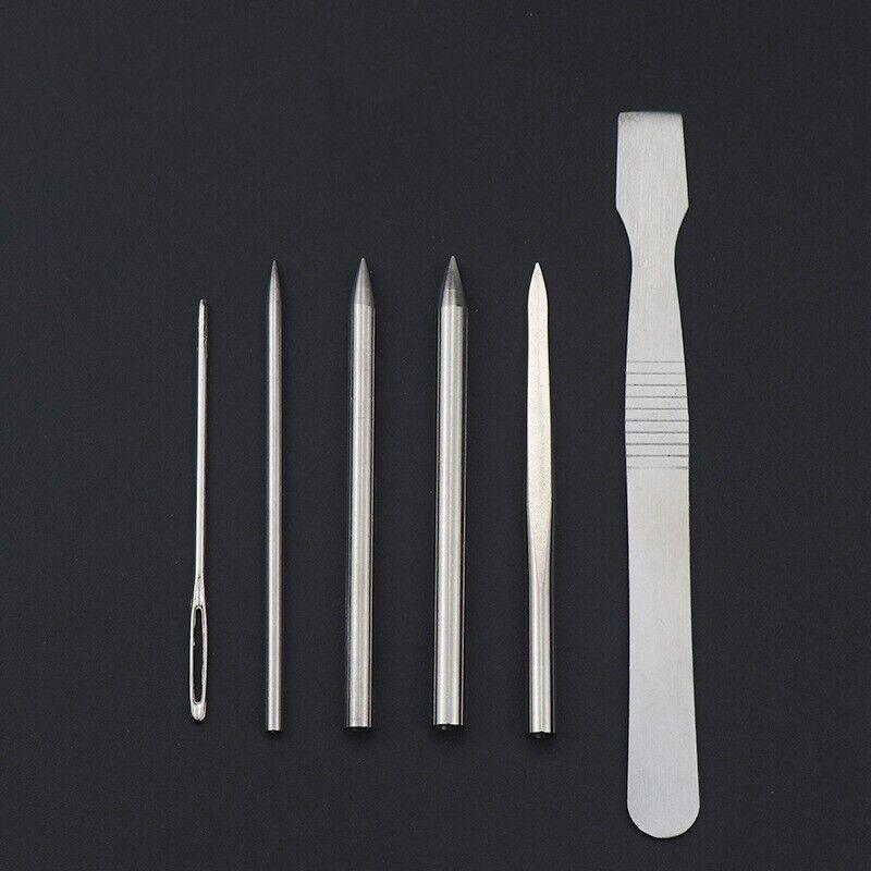 6/9 Pcs Stainless Steel Paracord Bracelet Fid Lacing Stitching Needles Tool Set - 9PCS V528-COMPILATIONNEEDLE-9PCS-41545