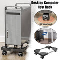 Adjustable Desktop Computer Tower Stand Telescopic Chassis Holder with Wheels V528-COMPUTER-BRACKET-BLACK-672242