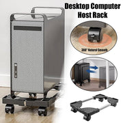 Adjustable Desktop Computer Tower Stand Telescopic Chassis Holder with Wheels V528-COMPUTER-BRACKET-BLACK-672242