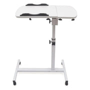 Adjustable Folding Computer Desk Stand Floor-Standing Movable Bedside Table - White V528-COMPUTER-DESK-STAND-WHITE-596541