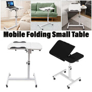 Adjustable Folding Computer Desk Stand Floor-Standing Movable Bedside Table - White V528-COMPUTER-DESK-STAND-WHITE-596541
