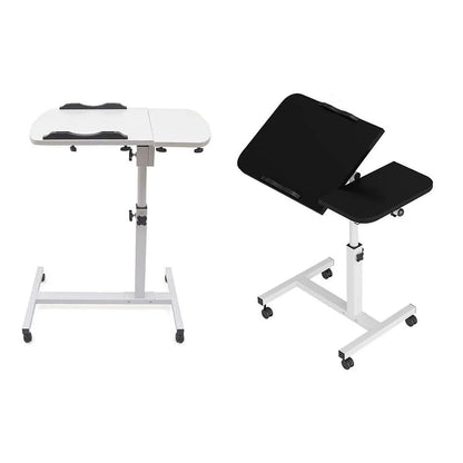 Adjustable Folding Computer Desk Stand Floor-Standing Movable Bedside Table - White V528-COMPUTER-DESK-STAND-WHITE-596541