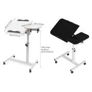 Adjustable Folding Computer Desk Stand Floor-Standing Movable Bedside Table - White V528-COMPUTER-DESK-STAND-WHITE-596541