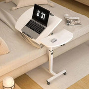 Adjustable Folding Computer Desk Stand Floor-Standing Movable Bedside Table - White V528-COMPUTER-DESK-STAND-WHITE-596541