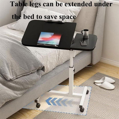 Adjustable Folding Computer Desk Stand Floor-Standing Movable Bedside Table - White V528-COMPUTER-DESK-STAND-WHITE-596541
