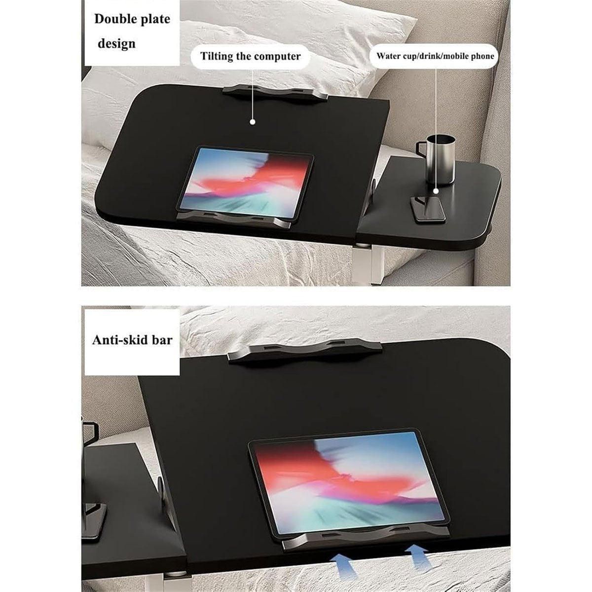 Adjustable Folding Computer Desk Stand Floor-Standing Movable Bedside Table - White V528-COMPUTER-DESK-STAND-WHITE-596541