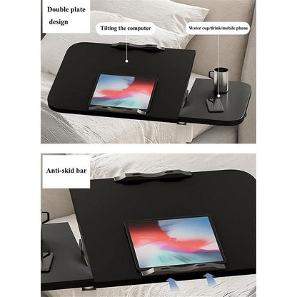 Adjustable Folding Computer Desk Stand Floor-Standing Movable Bedside Table - White V528-COMPUTER-DESK-STAND-WHITE-596541