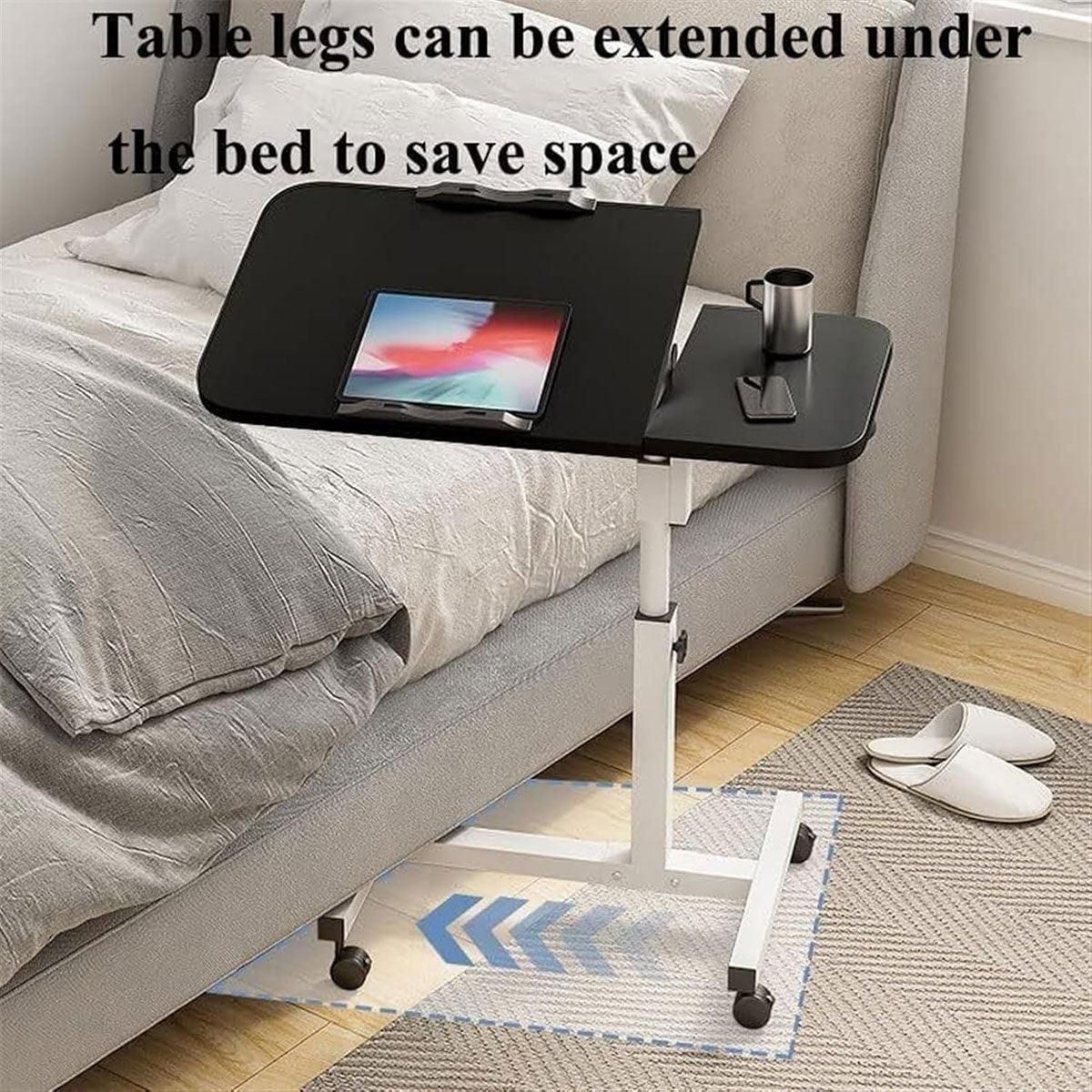 Adjustable Folding Computer Desk Stand Floor-Standing Movable Bedside Table - Black V528-COMPUTER-STAND-BLACK-314949