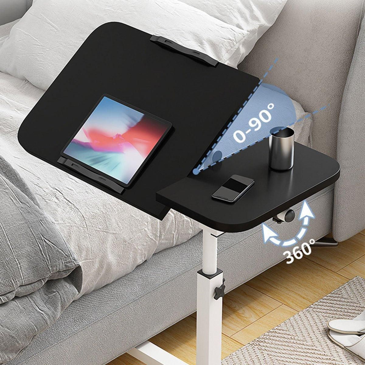 Adjustable Folding Computer Desk Stand Floor-Standing Movable Bedside Table - Black V528-COMPUTER-STAND-BLACK-314949