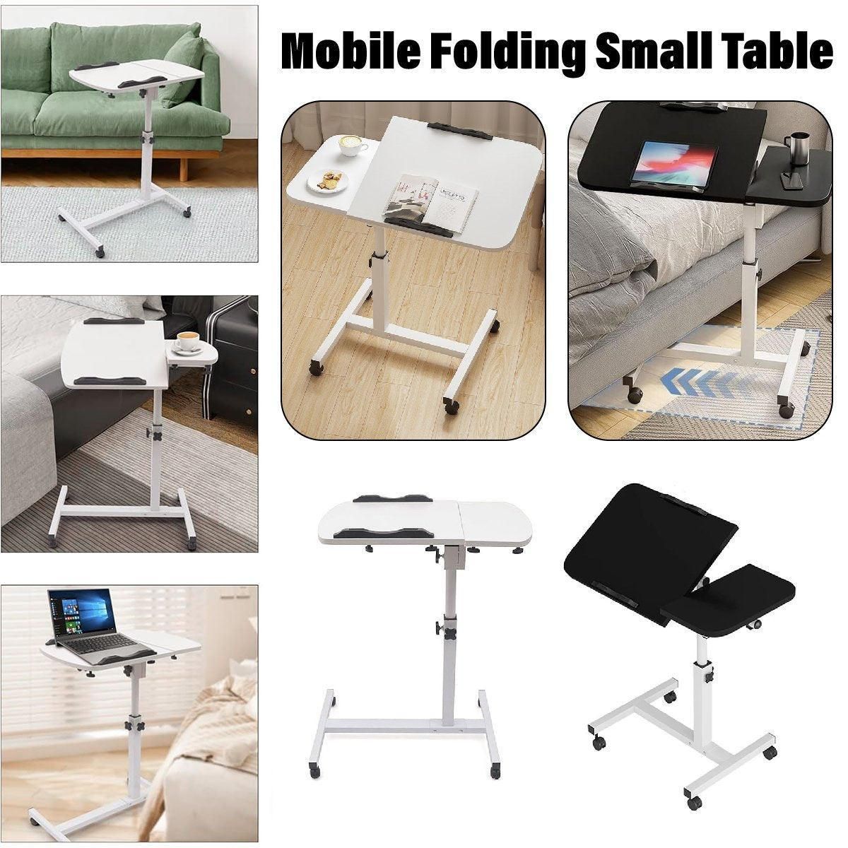 Adjustable Folding Computer Desk Stand Floor-Standing Movable Bedside Table - Black V528-COMPUTER-STAND-BLACK-314949