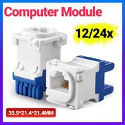 12/24PCS Clipsal Compatible Style CAT6 RJ45 8P8C Network Data Jack Mech Insert - 12PCS V528-COMPUTERMODULE-12PCS-225421