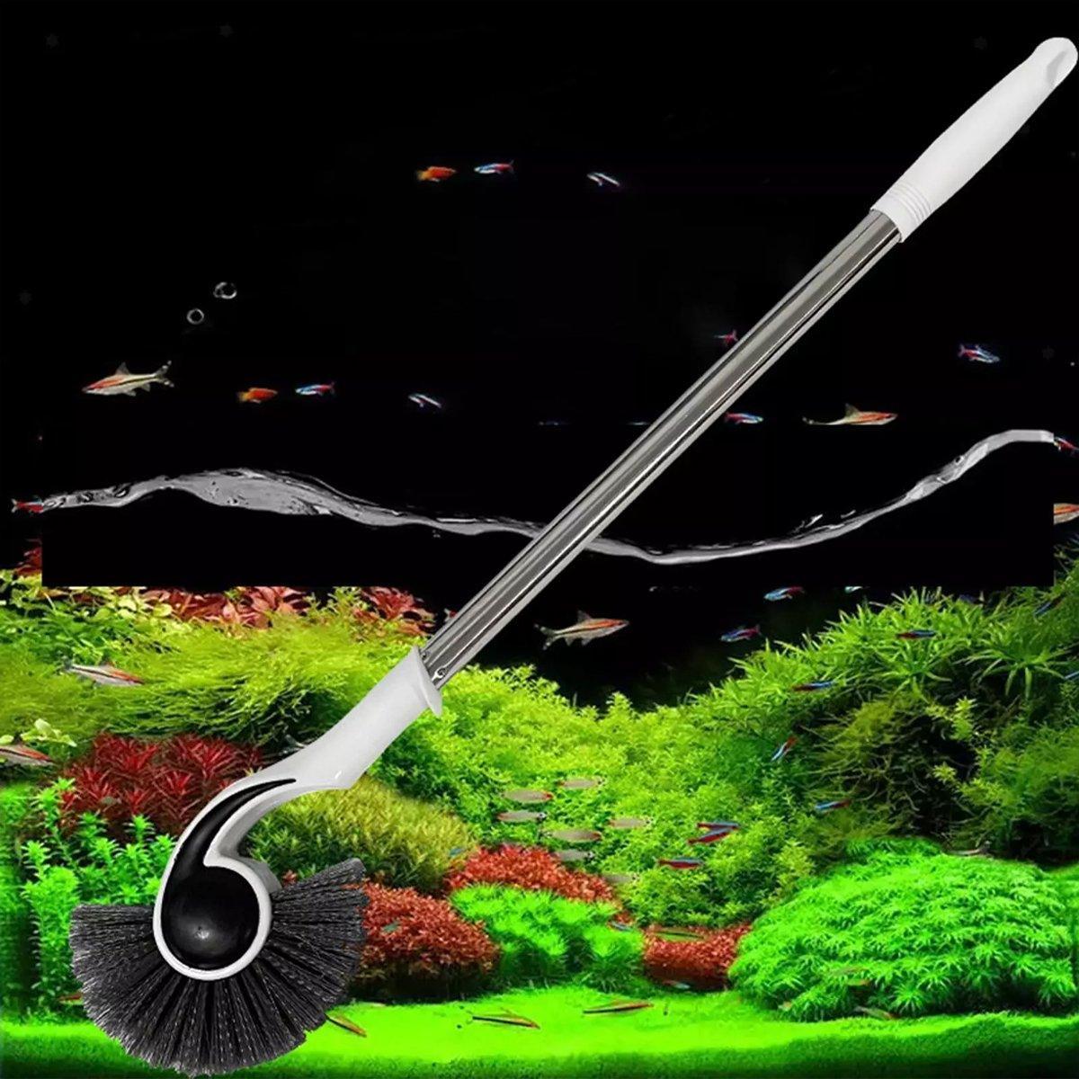 Fish Tank Cleaning Tool Long Handle Algae Removal Conch Brush Seahorse Cleaner V528-CONCH-BRUSH-125CM-399307