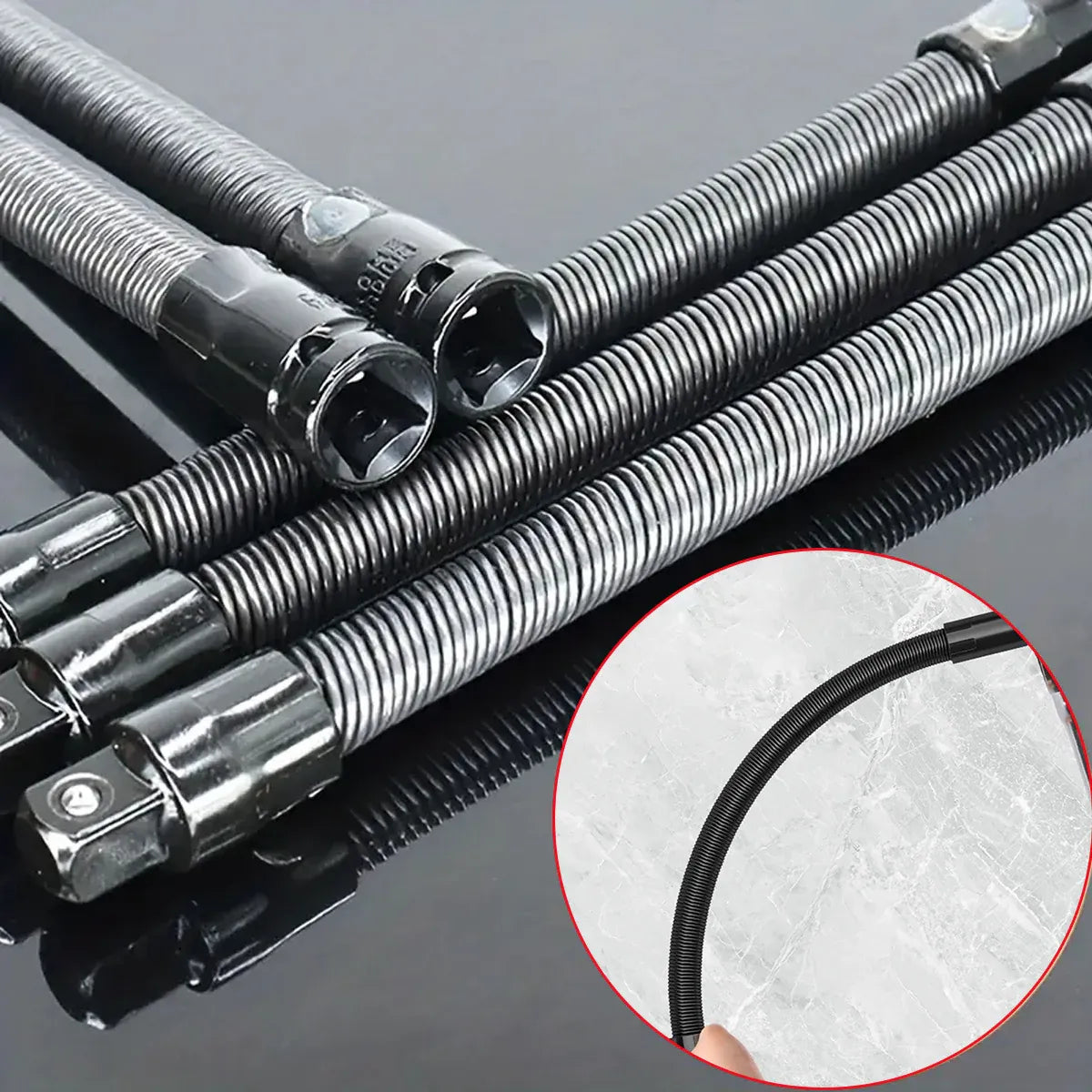 4pcs Electric Wrench Flexible Shaft Coupling Rod Spring Sleeve Universal Tool - 35cm V528-CONNECTING-TOOL-4PCS-36CM-222266