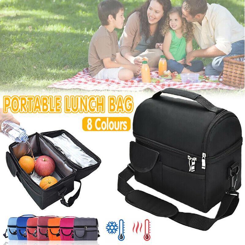 Insulated Lunch Bag Box Tote Cooler For Women Men Hot Cold Food Thermal - Rose Red V528-CONVENIENTBAG-ROSERED-98311