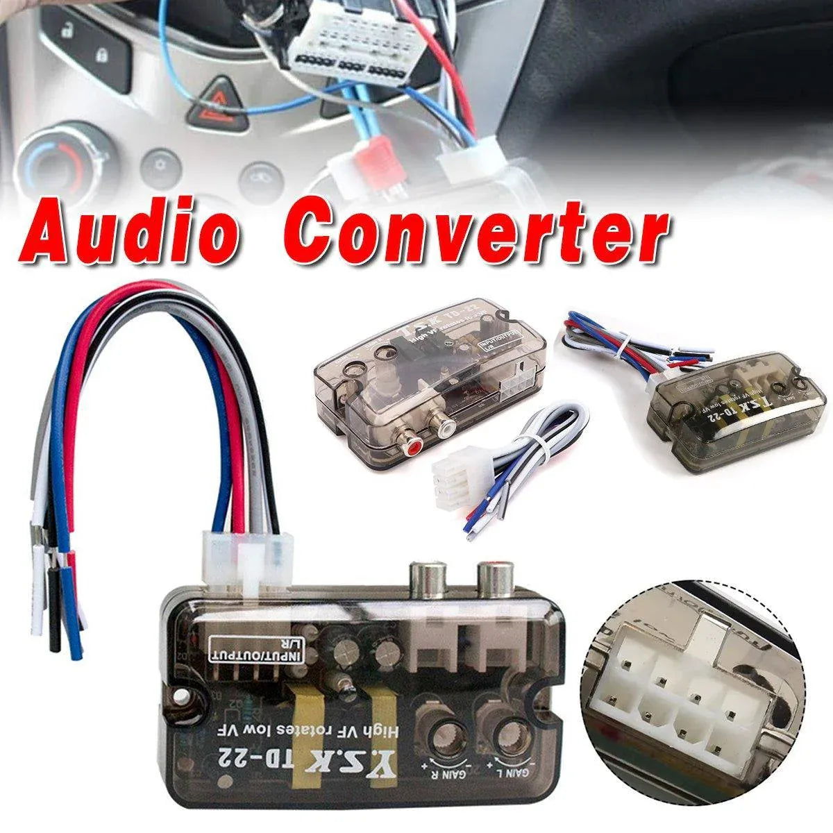 Car High to Low Frequency Converter Auto Stereo Line Speaker Level Adapter TD22 V528-CONVERTOR-485621