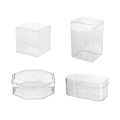 20pcs Transparent Biscuit Box Plastic Cake Box Pastry Dessert Storage Container - 7.5x7.5CM V528-COOKIE-BOX-20PCS-610686