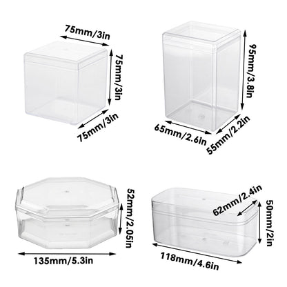 20pcs Transparent Biscuit Box Plastic Cake Box Pastry Dessert Storage Container - 7.5x7.5CM V528-COOKIE-BOX-20PCS-610686