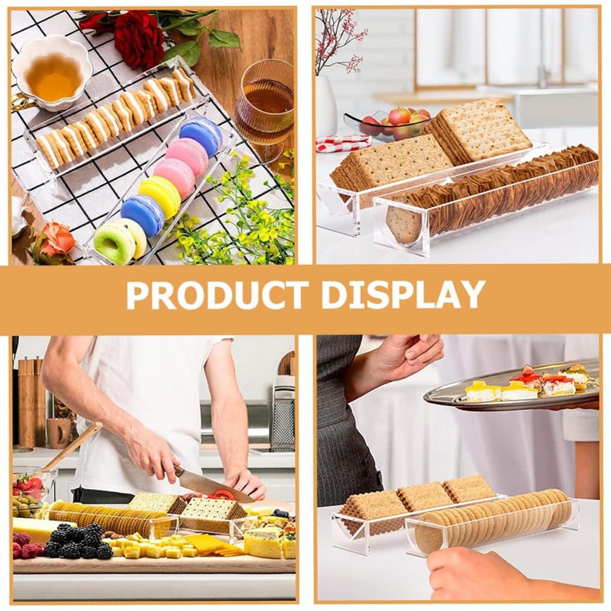 1PC Transparent Rectangular Biscuit Display Rack Food Dessert Wedding Cake Stand V528-COOKIE-STAND-VU-236432