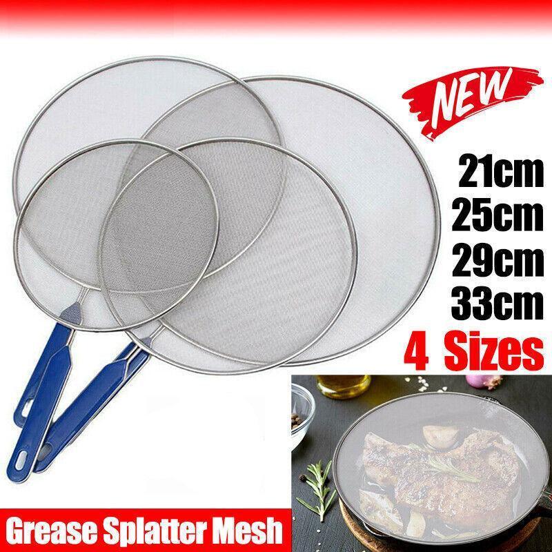 4Size Anti Splatter Guard Oil Net Splash Cover Pan Screen Kitchen Cooking Frying - 25CM