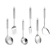 6PCS Stainless Steel Kitchen Utensil Set with Frying Spatula Colander and Spoon V528-COOKWARE-6PCS-258789
