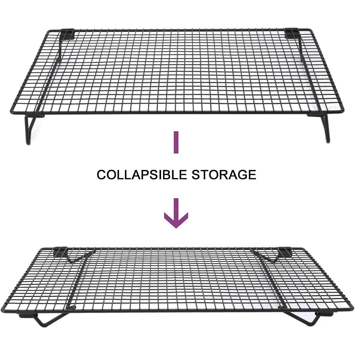 Collapsible Black Mesh Cake Cooling Rack Foldable Baking Tray for Kitchen Use V528-COOLING-164848