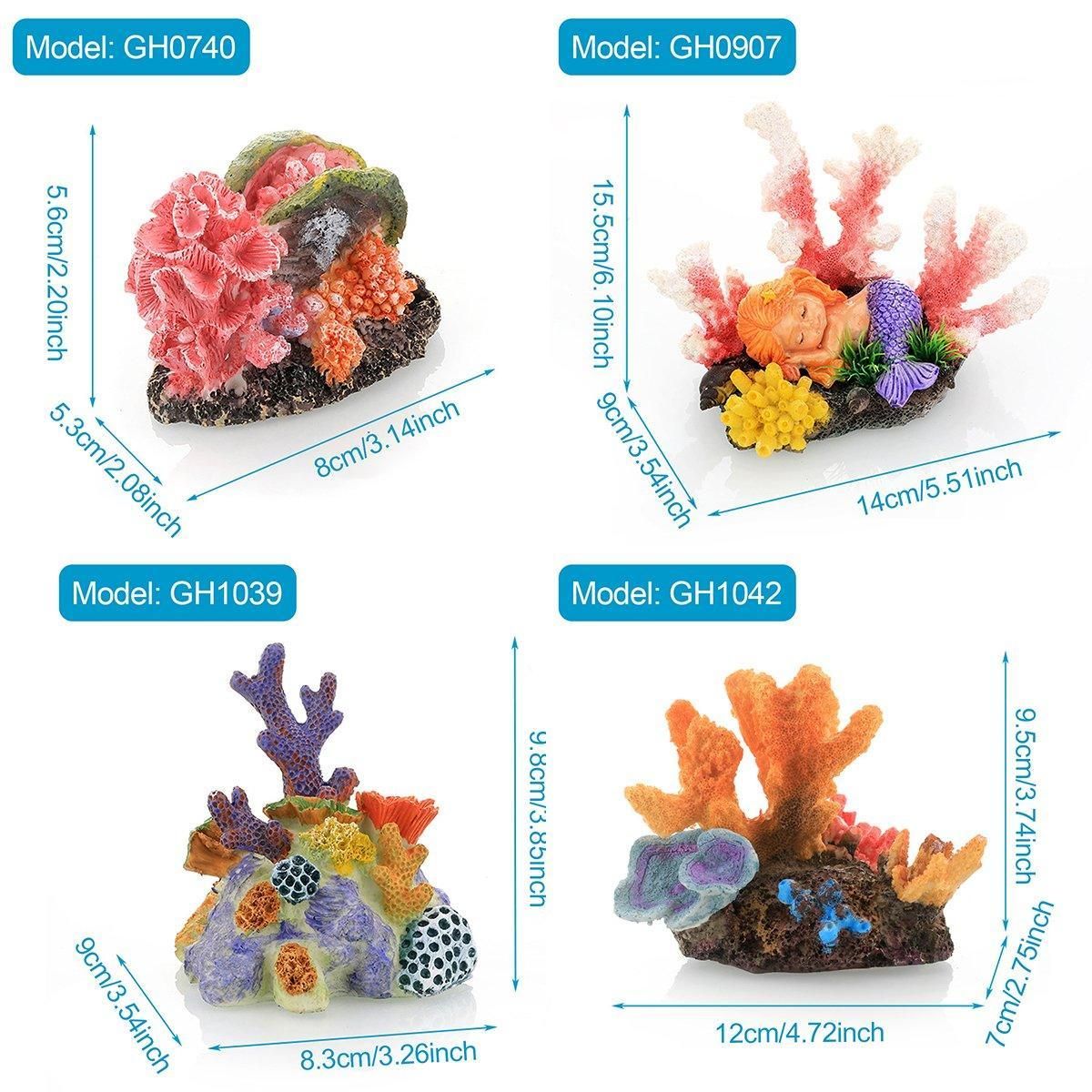 Aquarium Resin Coral Decorations for Fish Tank Marine Simulation Micro Landscape - GH1641 V528-CORALLINE-GH1641-732020