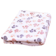 Large Size Pet Mat Paw Print Cat Dog Puppy Fleece Soft Pet Blanket Bed Cushion - Brown V528-CORALVELVET-COFFEE-L-633254