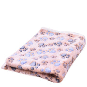 Large Size Pet Mat Paw Print Cat Dog Puppy Fleece Soft Pet Blanket Bed Cushion - Brown V528-CORALVELVET-COFFEE-L-633254