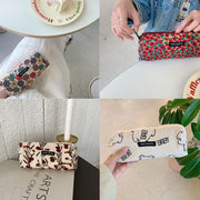 Large Capacity Pencil Case Organiser Bag Stationery Holder School Travel Pouch - Cartoon Flowers V528-CORDUROY-PENCIL-CASE-KTH-400892