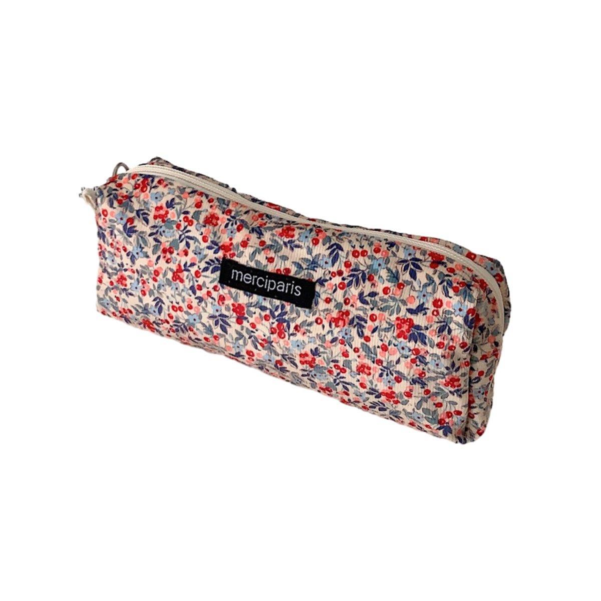 Large Capacity Pencil Case Organiser Bag Stationery Holder School Travel Pouch - Green Beige Plaid V528-CORDUROY-PENCIL-CASE-LMG-101400