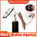 Multi Functional Wine Opener 4 In 1 Bottle Corkscrew Opener Wine Bar Tool Kit V528-CORKSCREW-WOODEN-HANDLE-944482