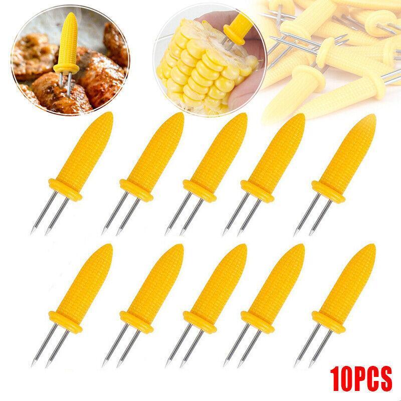 BBQ Corn Holders Set of 10 Reusable Stainless Steel Skewers for Kitchen and Grill V528-CORN-10PCS-98524
