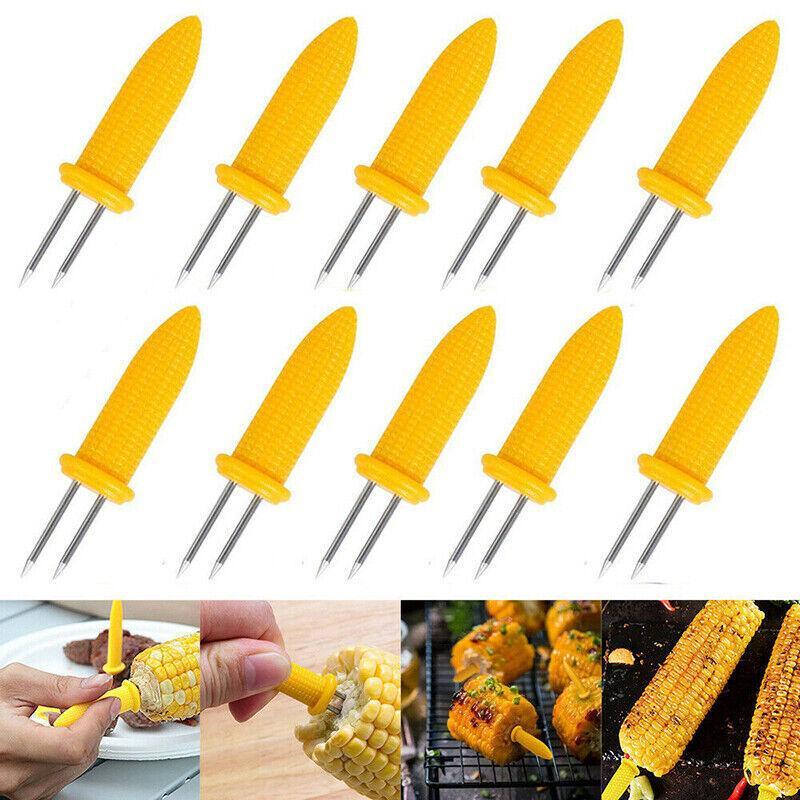 BBQ Corn Holders Set of 10 Reusable Stainless Steel Skewers for Kitchen and Grill V528-CORN-10PCS-98524