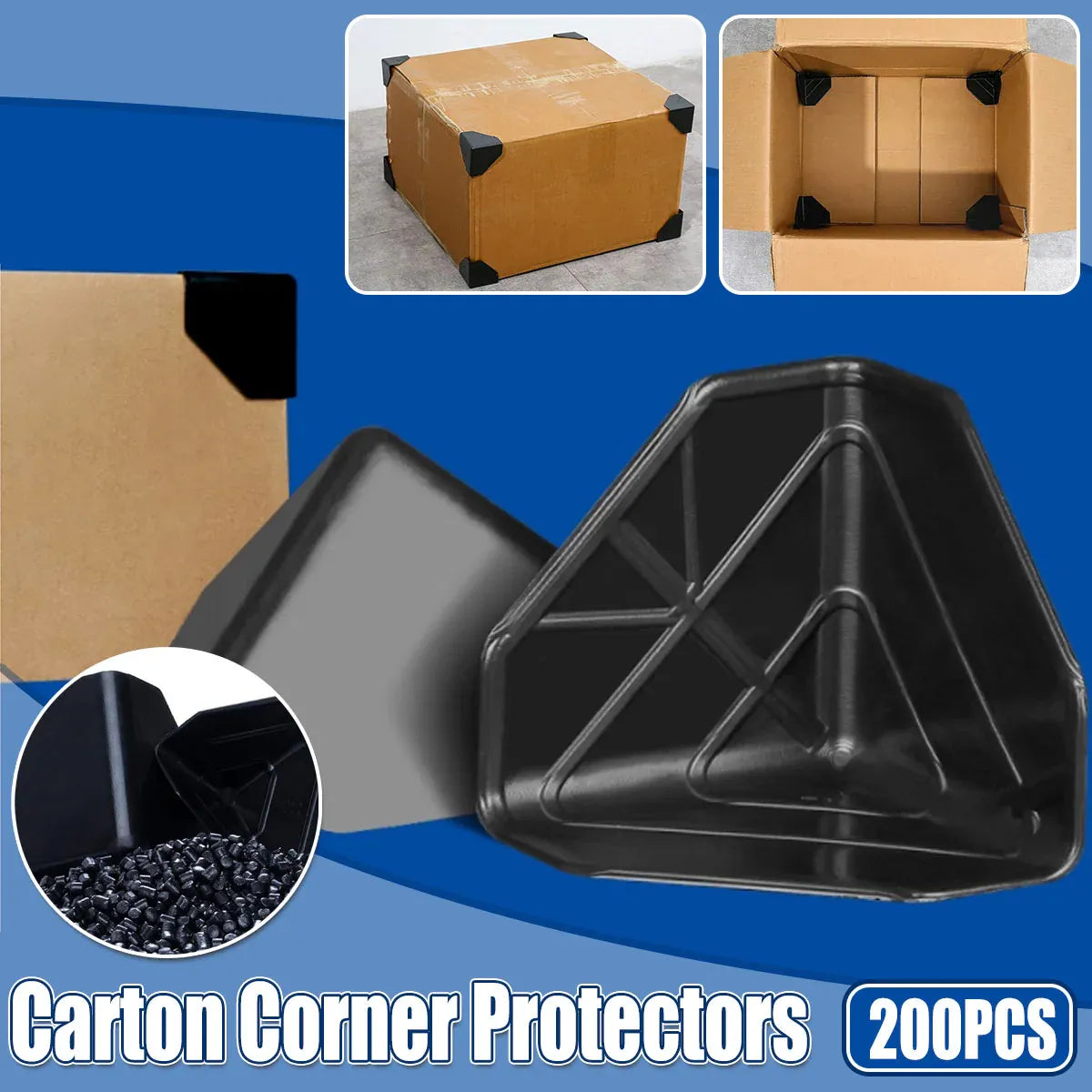 200pcs Plastic Corner Protectors Carton Anti Collision Box Edge Protection Guard V528-CORNER-BEAD-200PCS-311082